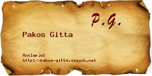Pakos Gitta névjegykártya